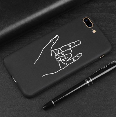 Funda Protectora Abstracta Lover Face TPU Mate Negro - Image 6
