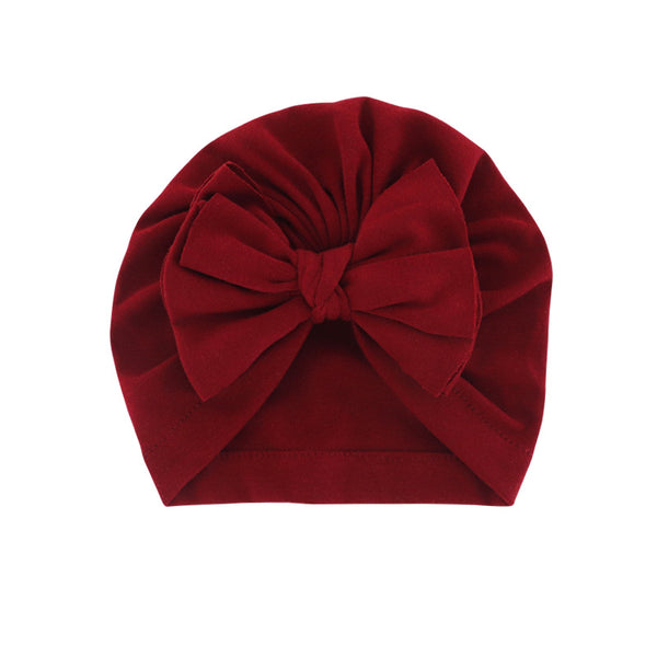 Turbante con Capucha y Moño - Gorro Elegante de Color Liso