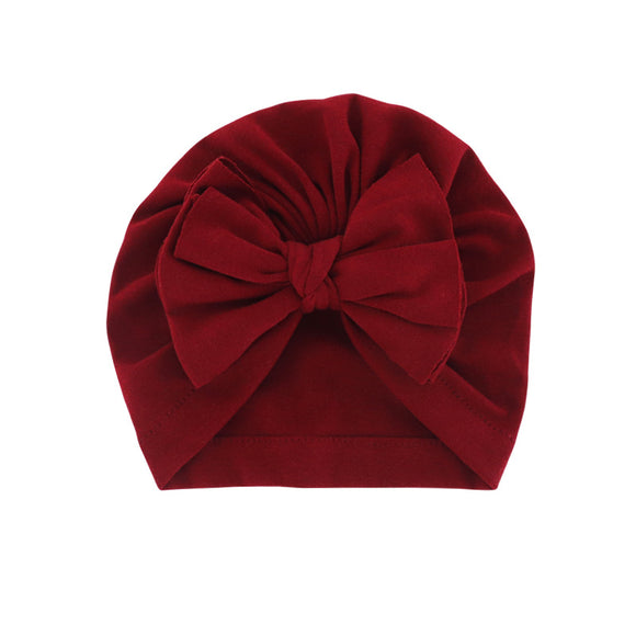 Turbante con Capucha y Moño - Gorro Elegante de Color Liso