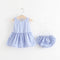 Conjunto de falda con tirantes a rayas + shorts 2 piezas