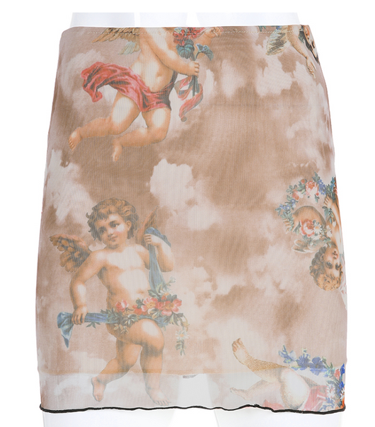 Falda Cintura Alta Retro Ángel - Ajustada y Favorecedora para Mujer - Image 5