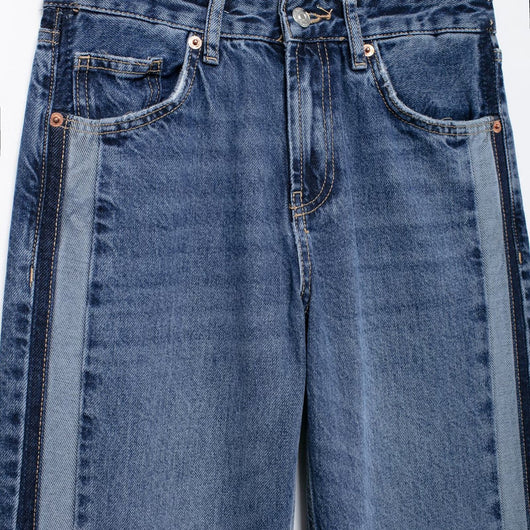 Pantalón Vaquero Cintura Media Pierna Recta Ancho - Image 3