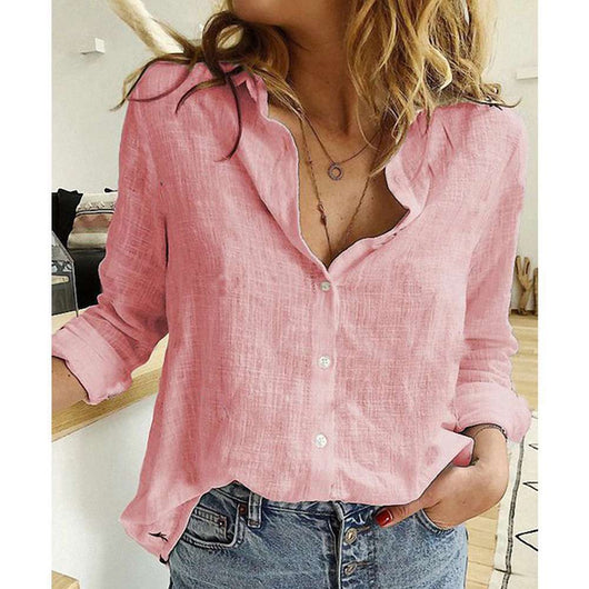 Blusa de Algodón Slub Elegante y Transpirable para Mujer - Image 18