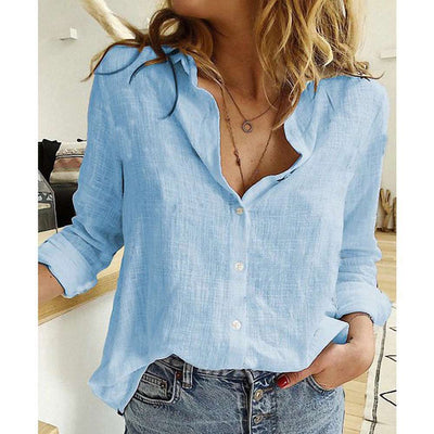 Blusa de Algodón Slub Elegante y Transpirable para Mujer - Image 17