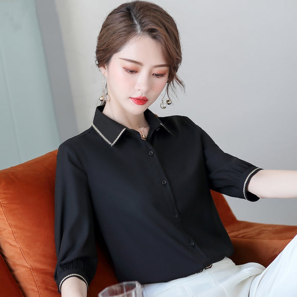 Blusa Corta de Gasa con Moño para Verano