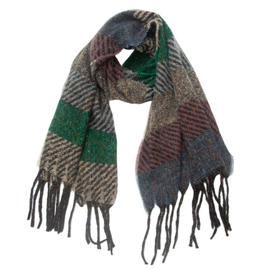 Bufanda Unisex a Rayas con Borlas - Cuello Cálido Europeo y Americano - Image 9
