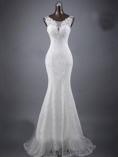 Vestido de Novia Slim Encaje Delicado con Detalle de Cola Doble - Image 7