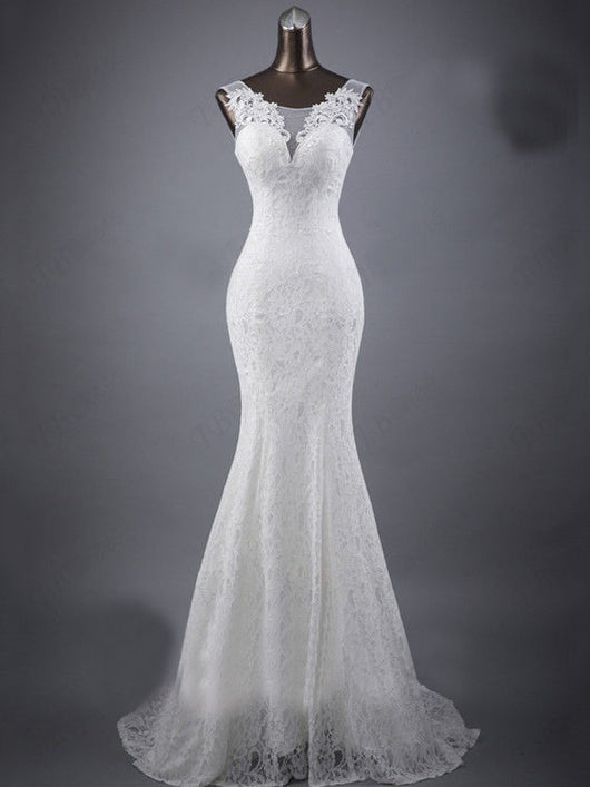 Vestido de Novia Slim Encaje Delicado con Detalle de Cola Doble - Image 7