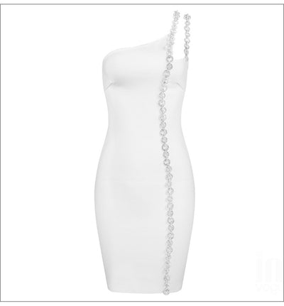 Vestido Largo Asimétrico con Cadena y Hombro Descubierto - Image 8