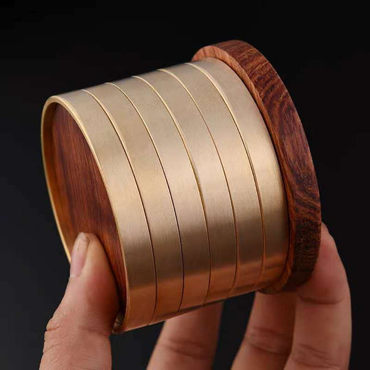 Posavasos Térmico de Cobre y Madera