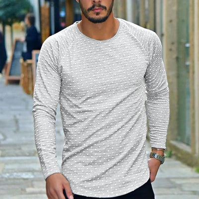 Camiseta Manga Larga Cuello Redondo con Lunares para Hombre - Image 3