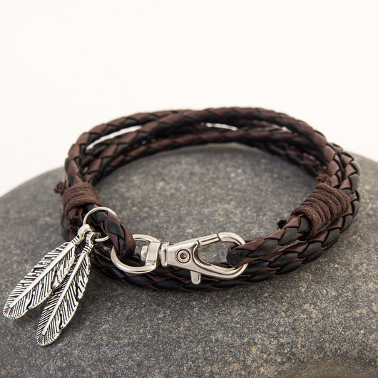 Pulseras de Amistad con Cuero y Amuletos - Brazaletes de Moda - Image 2