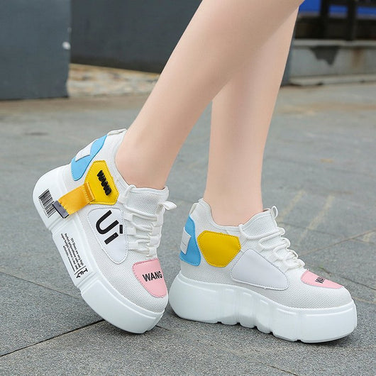 Zapatillas Escolares Transpirables con Suela Gruesa y Tacón Oculto