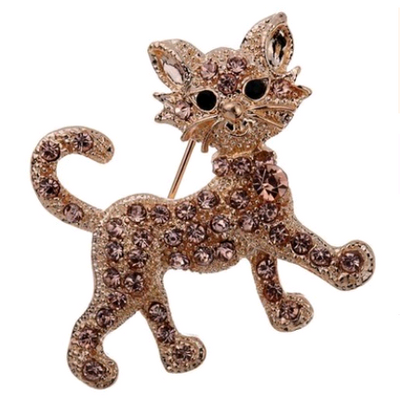 Broche Tigre de Cristal Chapado en Oro con Destello Completo - Regalo de Lujo - Image 5