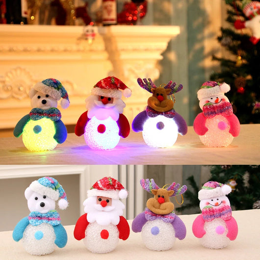 Linterna Navideña Luminosa con Personajes Festivos - Santa, Muñeco de Nieve, Oso y Reno