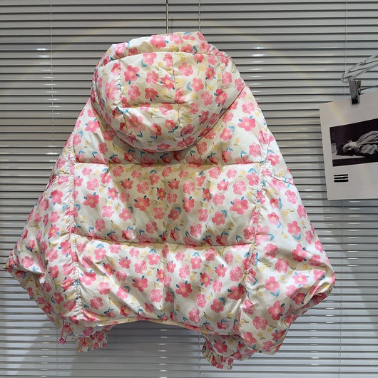 Chaqueta Acolchada de Algodón con Flores Pintadas a Mano para Niñas - Image 5