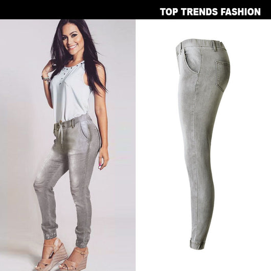 Pantalones Deportivos Elásticos Grises Talla Grande para Mujer - Image 23