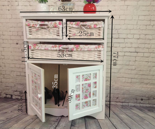 Armario Multiusos de Madera Maciza con Puertas y Compartimentos de Almacenamiento - Image 2