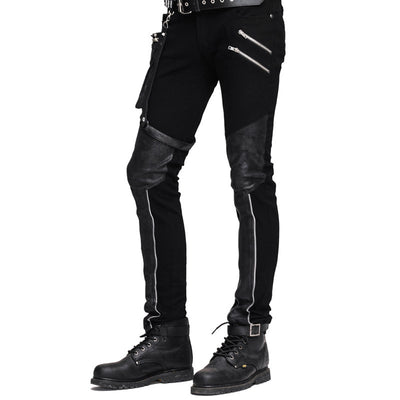 Pantalón de Cuero Negro Slim Fit con Detalles de Costura y Cierre - Image 3