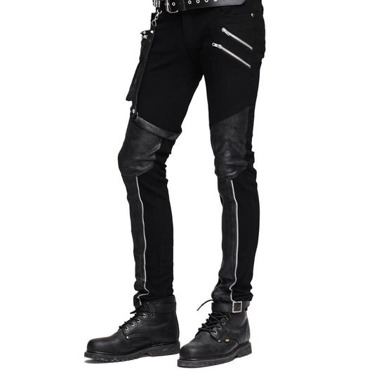 Pantalón de Cuero Negro Slim Fit con Detalles de Costura y Cierre - Image 3