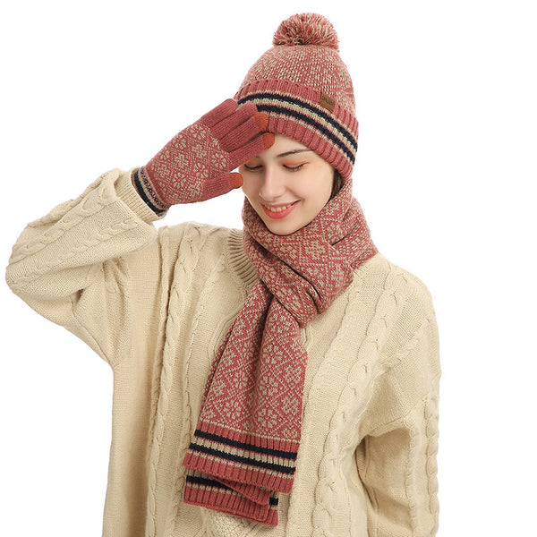 Conjunto de Abrigo Invernal: Gorro, Bufanda y Guantes de Acrílico
