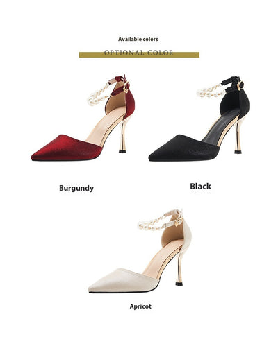 Sandalias de Perla con Tacón Stiletto para Mujer - Talla Pequeña - Image 28
