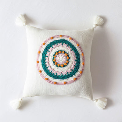Funda de Cojín Tejida con Borlas para Sofá - Image 4