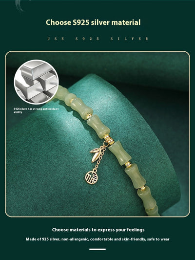 Pulsera de Jade Hetian Estilo Chino con Bambú y Protección - Para Mujer - Image 11