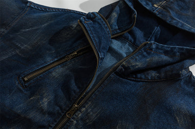 Chaqueta Denim con Capucha Estilo Splash Ink para Hombre - Image 10