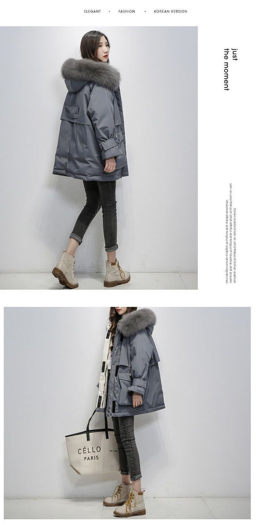 Abrigo de Algodón Suelto Mujer Largo Invierno - Image 13