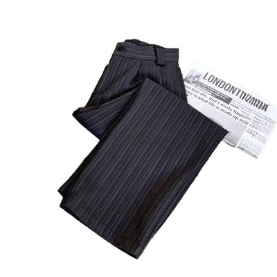 Pantalones de Vestir Rayas Hombre Pierna Recta Corte Amplio - Image 5