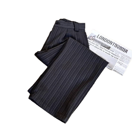 Pantalones de Vestir Rayas Hombre Pierna Recta Corte Amplio - Image 5