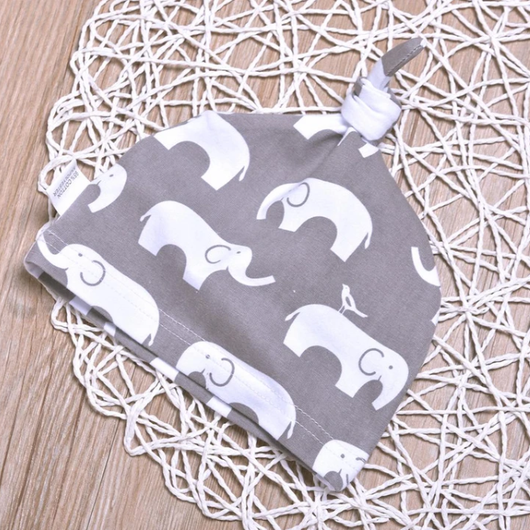 Pantalón Largo de Algodón con Estampado de Elefante y Gorro a Juego - Colección Otoño - Image 3