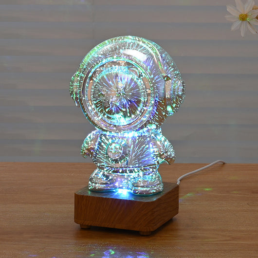 Lámpara Nocturna 3D Astronauta con Fuegos Artificiales - Decoración USB - Image 4