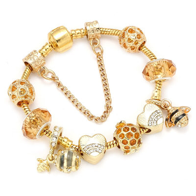Pulsera Dorada de Abeja para Mujer - Aleación DIY Estilo Europeo - Image 6