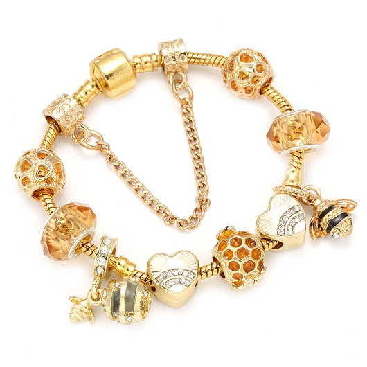 Pulsera Dorada de Abeja para Mujer - Aleación DIY Estilo Europeo - Image 6