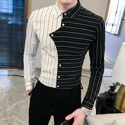 Camisa Casual Hombre Contraste de Colores Estilo Británico - Image 6