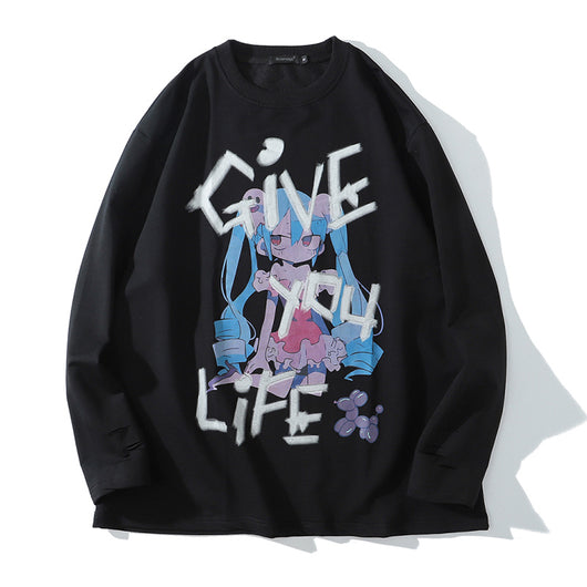 Sudadera Holgada de Dibujos Animados de Manga Larga - Image 25