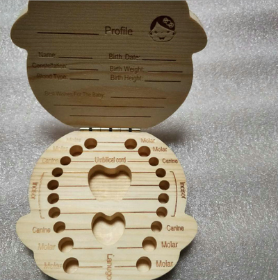 Caja de Madera Organizadora de Dientes para Bebés y Niños - Image 9
