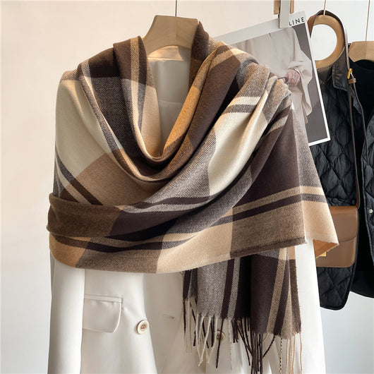 Bufanda Escocesa Coreana Unisex - Abrigo Cálido para Otoño e Invierno - Image 10
