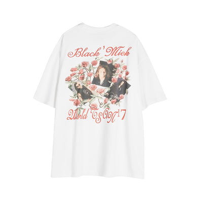 Camiseta Hip Hop Retro Americana con Bordado de Rosa - Image 10
