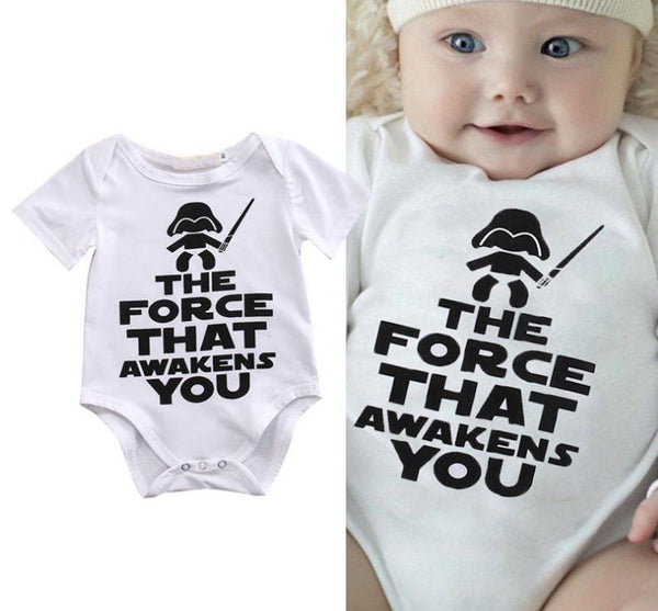 Body Bebé Estampado Force Awakens Algodón 100% Manga Corta 0-18 Meses