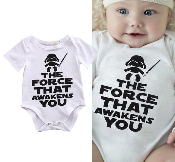 Body Bebé Estampado Force Awakens Algodón 100% Manga Corta 0-18 Meses