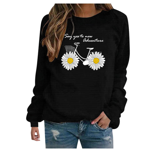 Sudadera Mujer Cuello Redondo Suelta Estampada Manga Larga Casual - Image 27