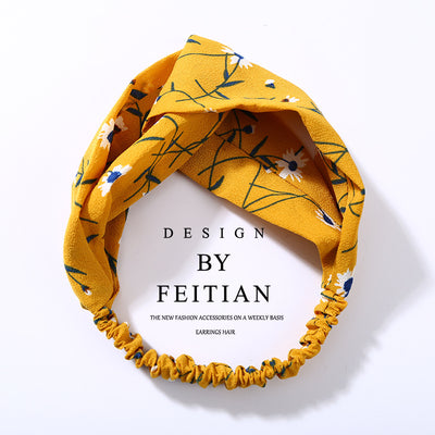 Diadema de Chifón Floral con Nudo Cruzado - Image 14