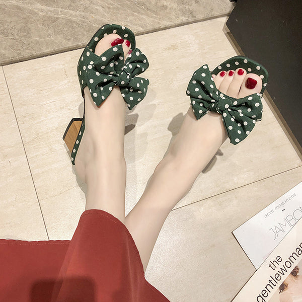 Pantuflas con Moño y Lunares