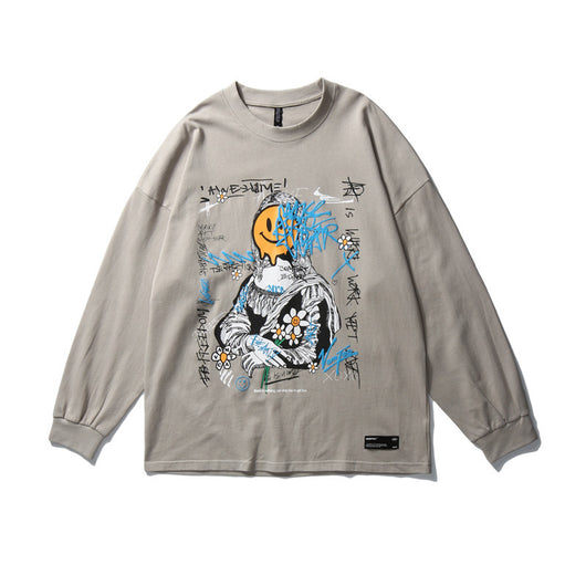 Playera Holgada Hip Hop para Parejas de Manga Larga - Image 35