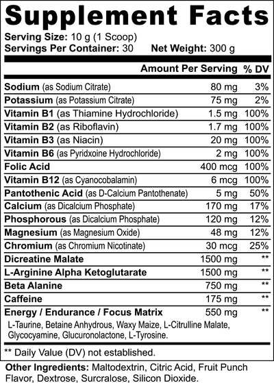 Goiteia Nitric Shock Pre-Workout Powder (Fruit Punch) 10.6 Oz (300g) - Tekeno
