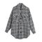 Abrigo Camisa Cuadros Blanco y Negro para Mujer - Estilo Europeo Otoño Invierno