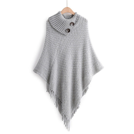 Poncho Suéter con Hebillas y Borlas - Image 45